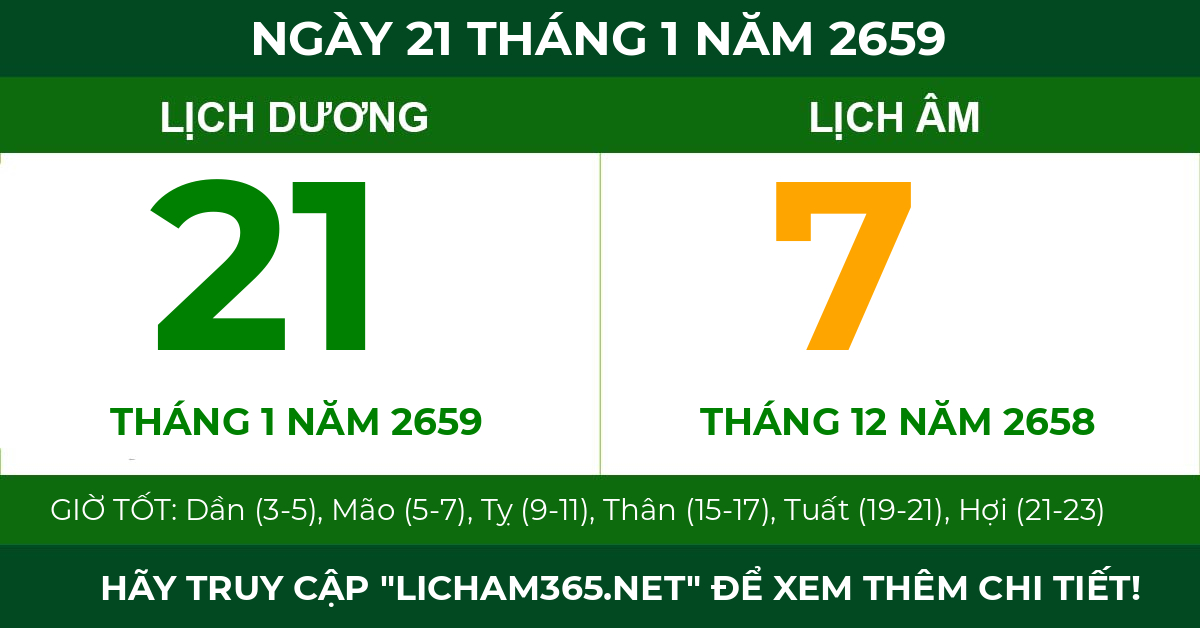 lịch âm ngày 21 tháng 1 năm 2659