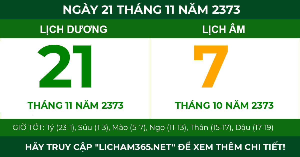 lịch âm ngày 21 tháng 11 năm 2373