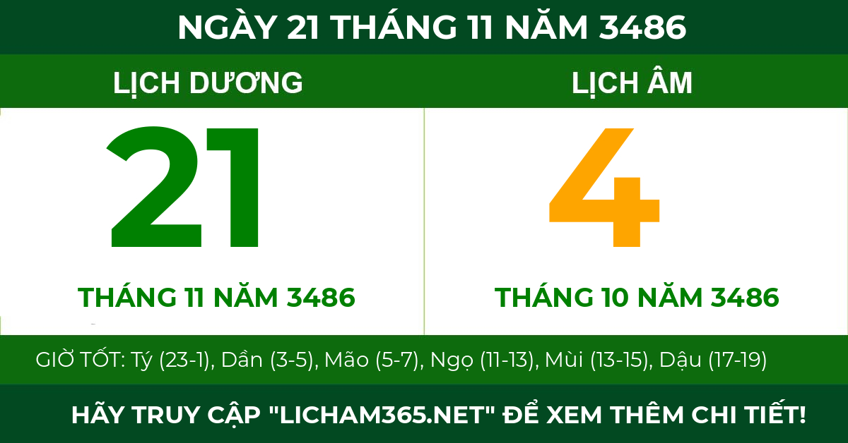 lịch âm ngày 21 tháng 11 năm 3486