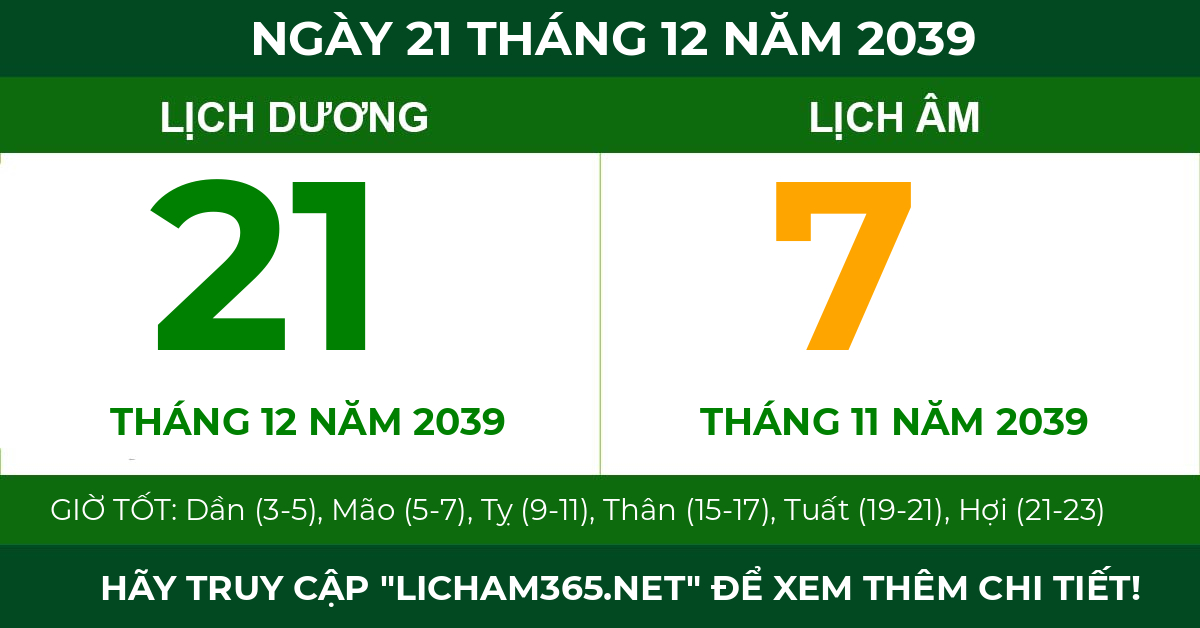 lịch âm ngày 21 tháng 12 năm 2039