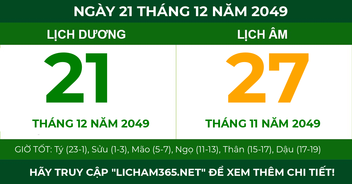 lịch âm ngày 21 tháng 12 năm 2049