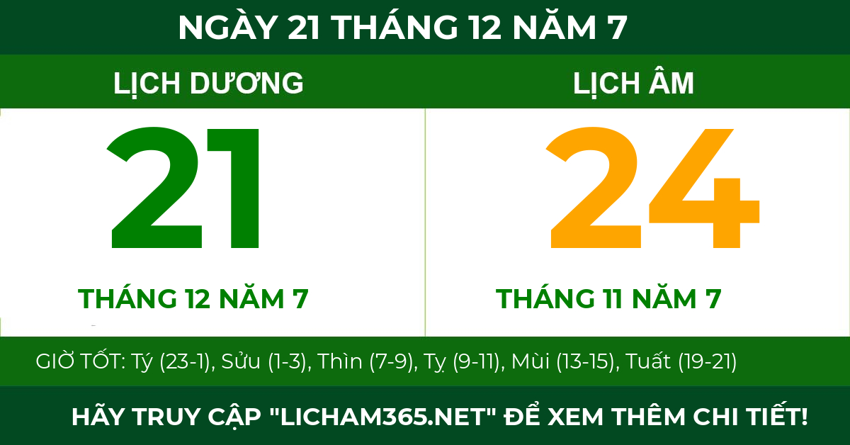 lịch âm ngày 21 tháng 12 năm 7