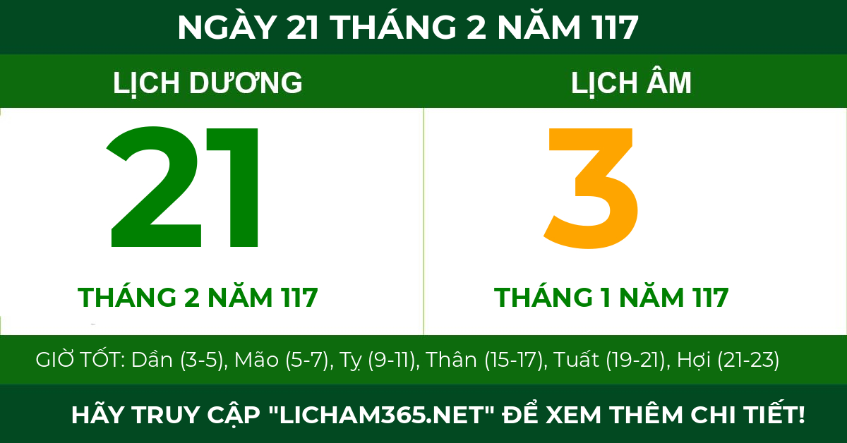 lịch âm ngày 21 tháng 2 năm 117