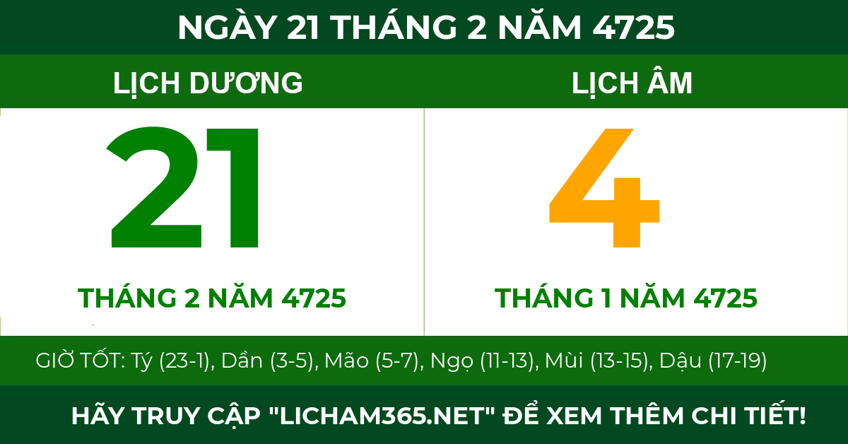 lịch âm ngày 21 tháng 2 năm 4725