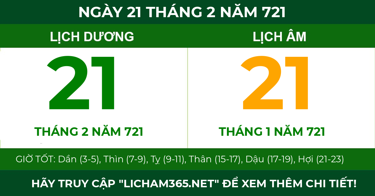 lịch âm ngày 21 tháng 2 năm 721