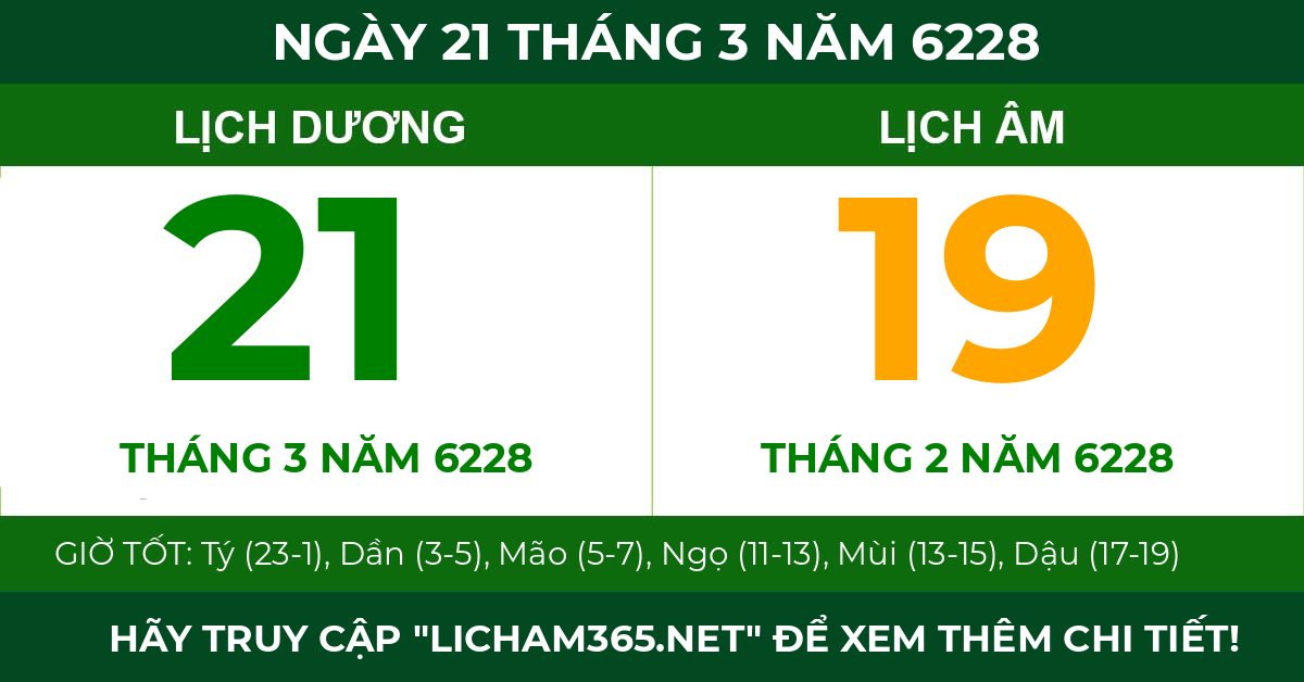 lịch âm ngày 21 tháng 3 năm 6228