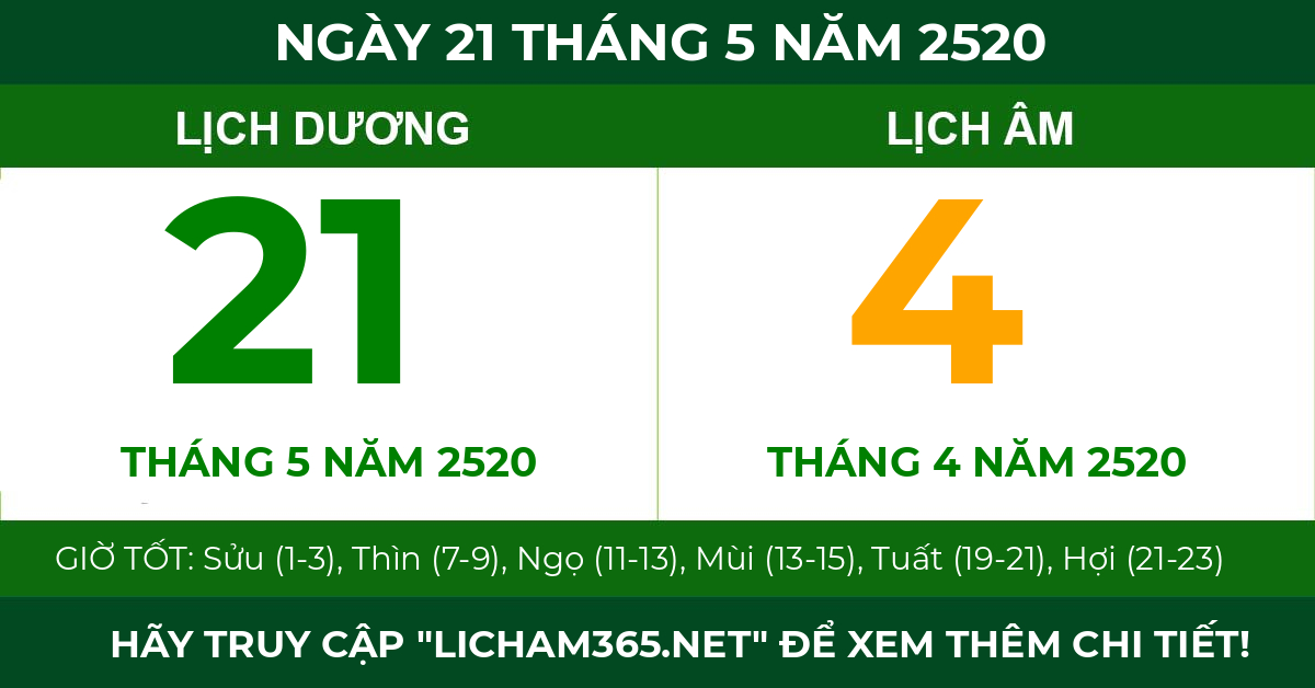 lịch âm ngày 21 tháng 5 năm 2520