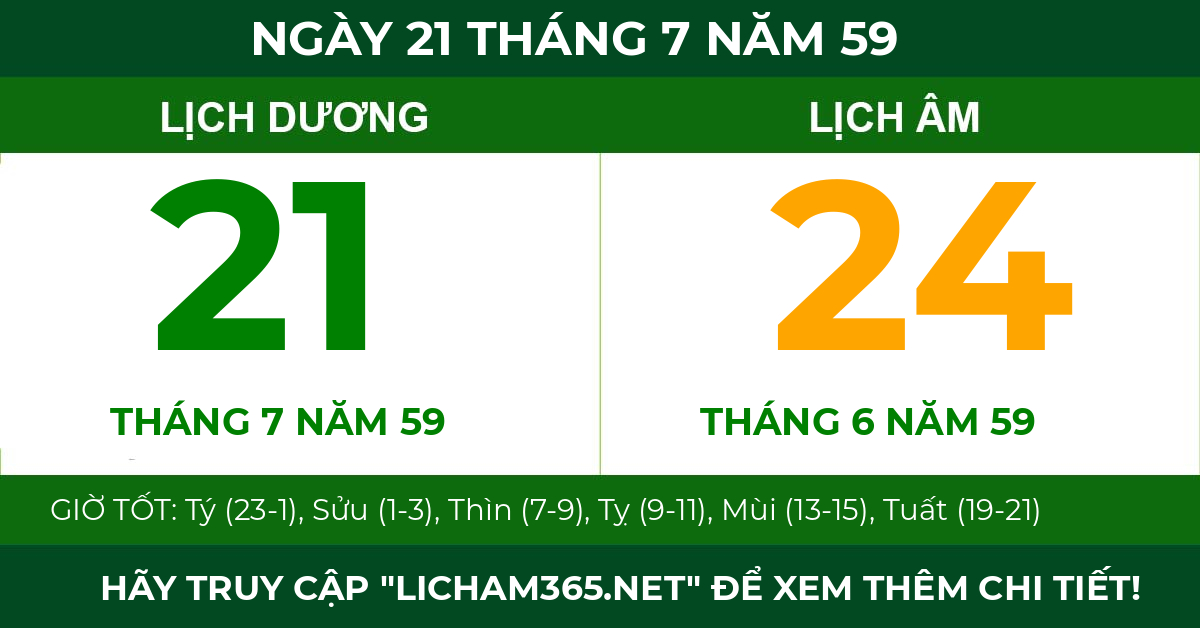 lịch âm ngày 21 tháng 7 năm 59