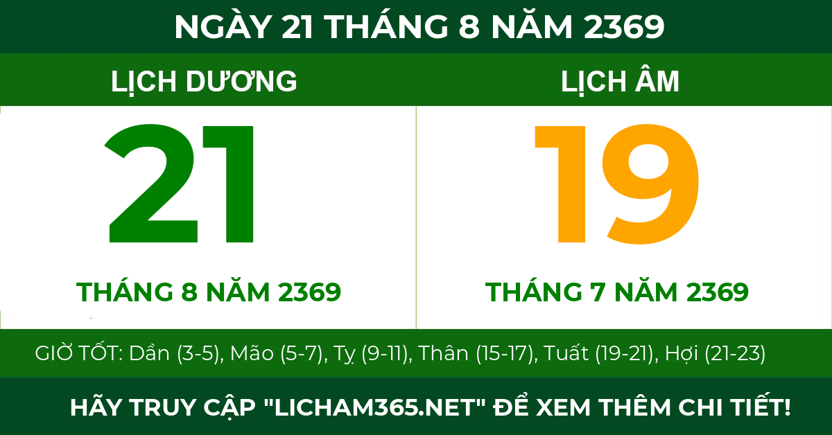 lịch âm ngày 21 tháng 8 năm 2369