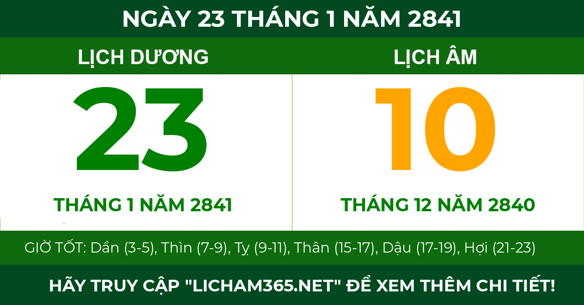 lịch âm ngày 23 tháng 1 năm 2841