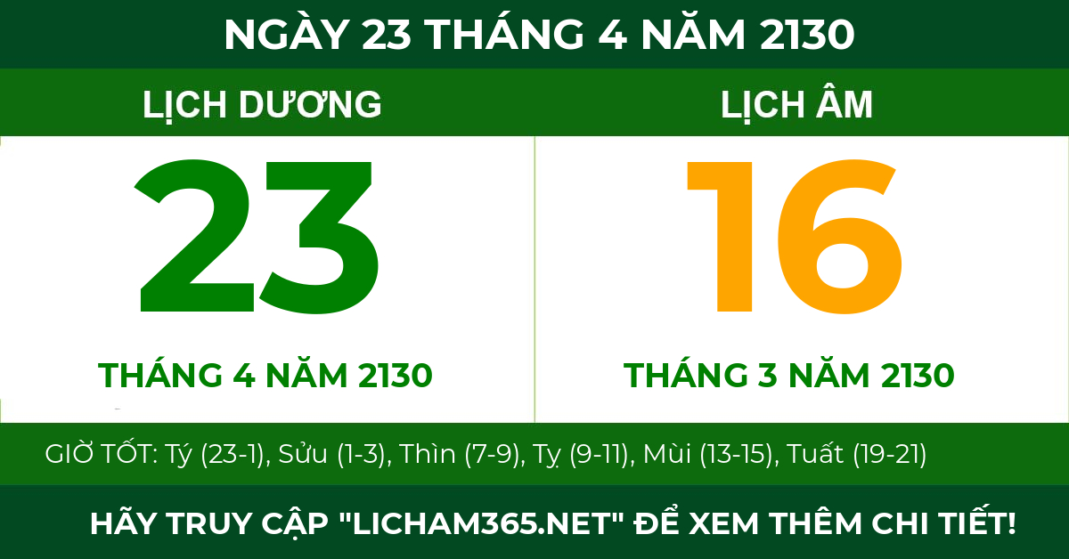 lịch âm ngày 23 tháng 4 năm 2130