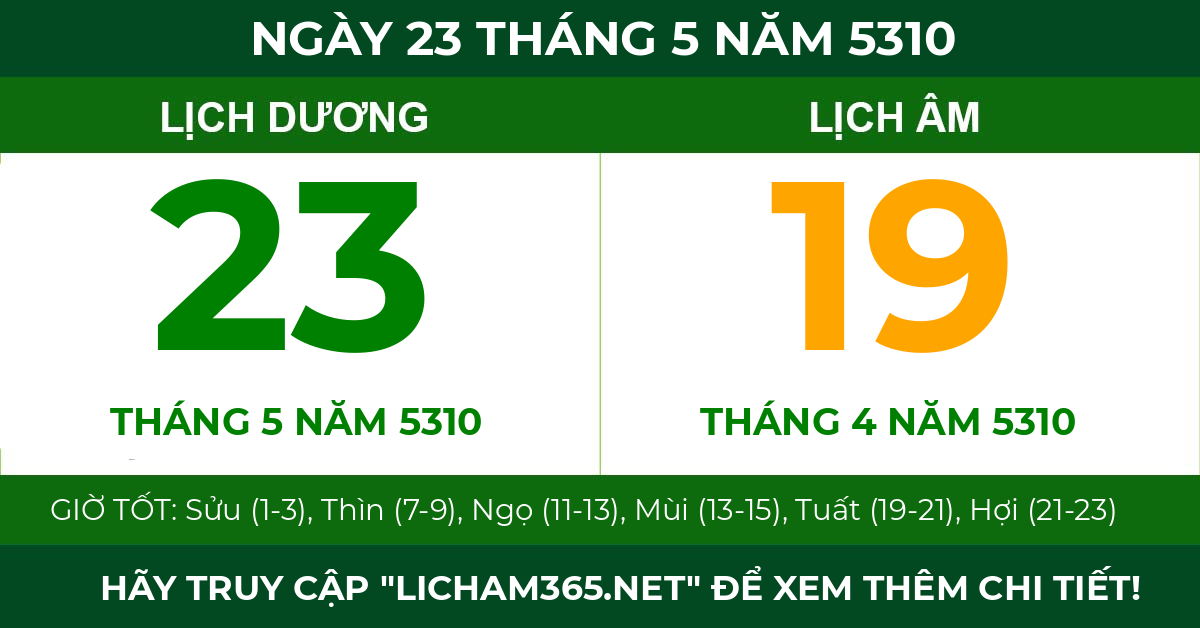 lịch âm ngày 23 tháng 5 năm 5310