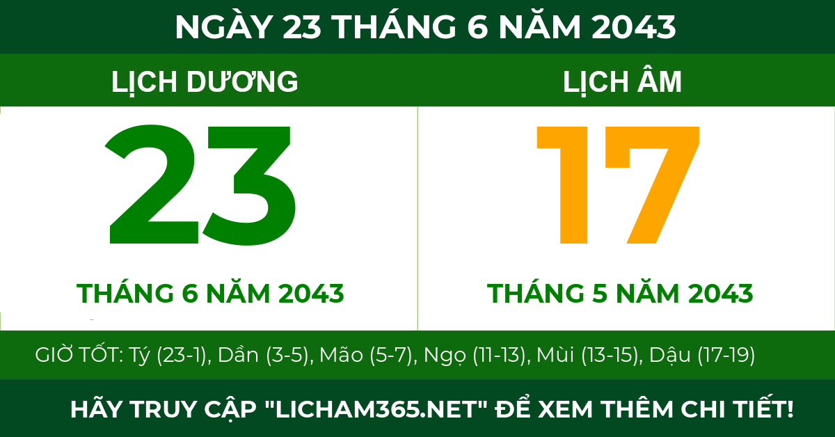 lịch âm ngày 23 tháng 6 năm 2043