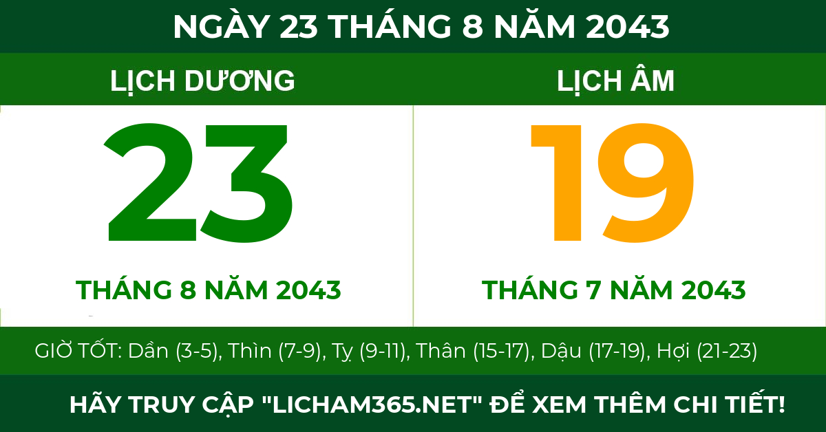lịch âm ngày 23 tháng 8 năm 2043