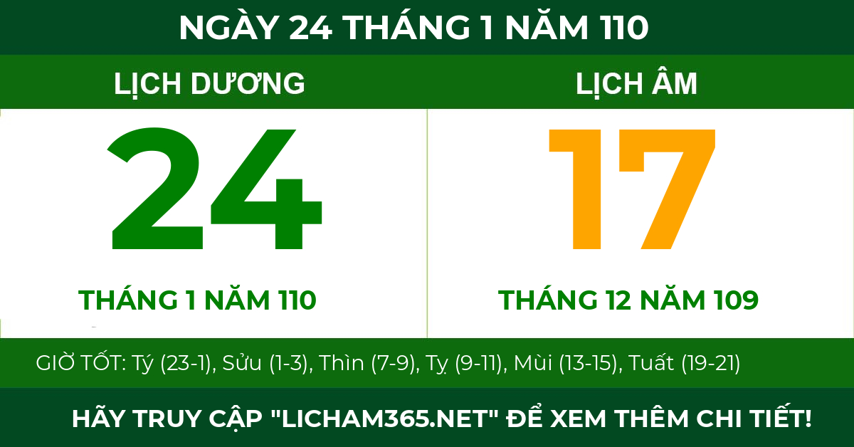 lịch âm ngày 24 tháng 1 năm 110