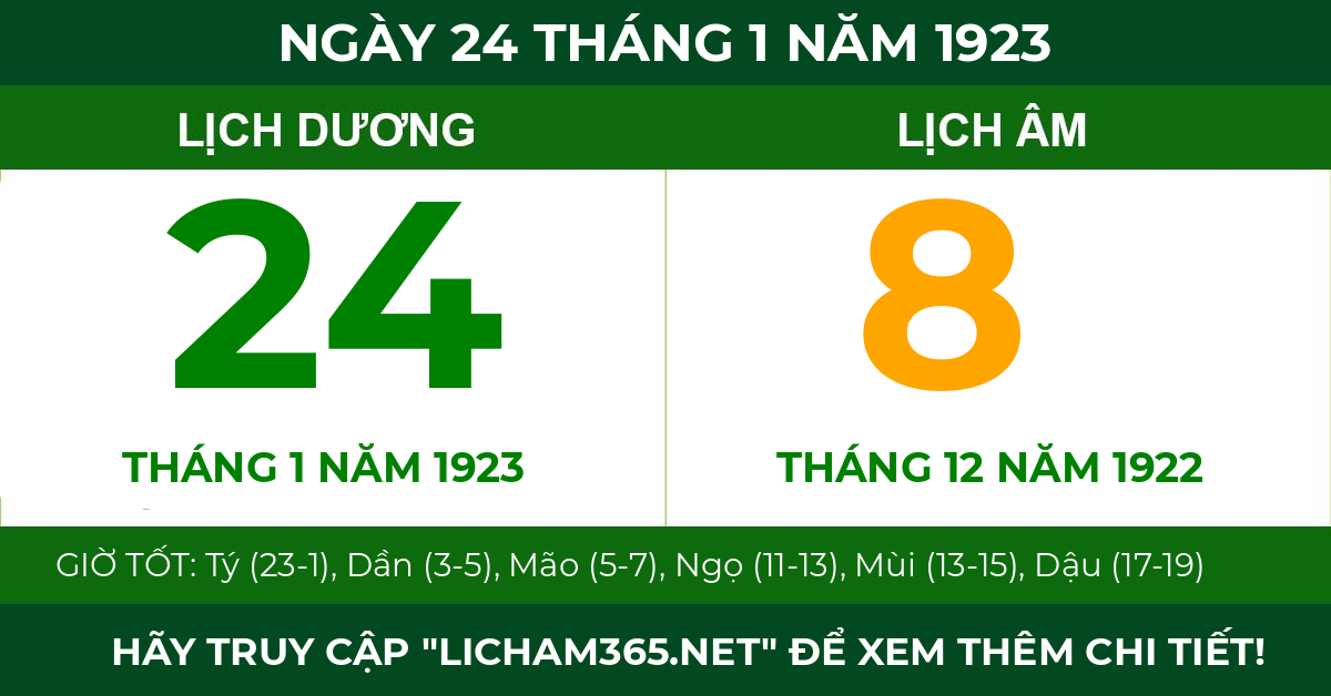 lịch âm ngày 24 tháng 1 năm 1923