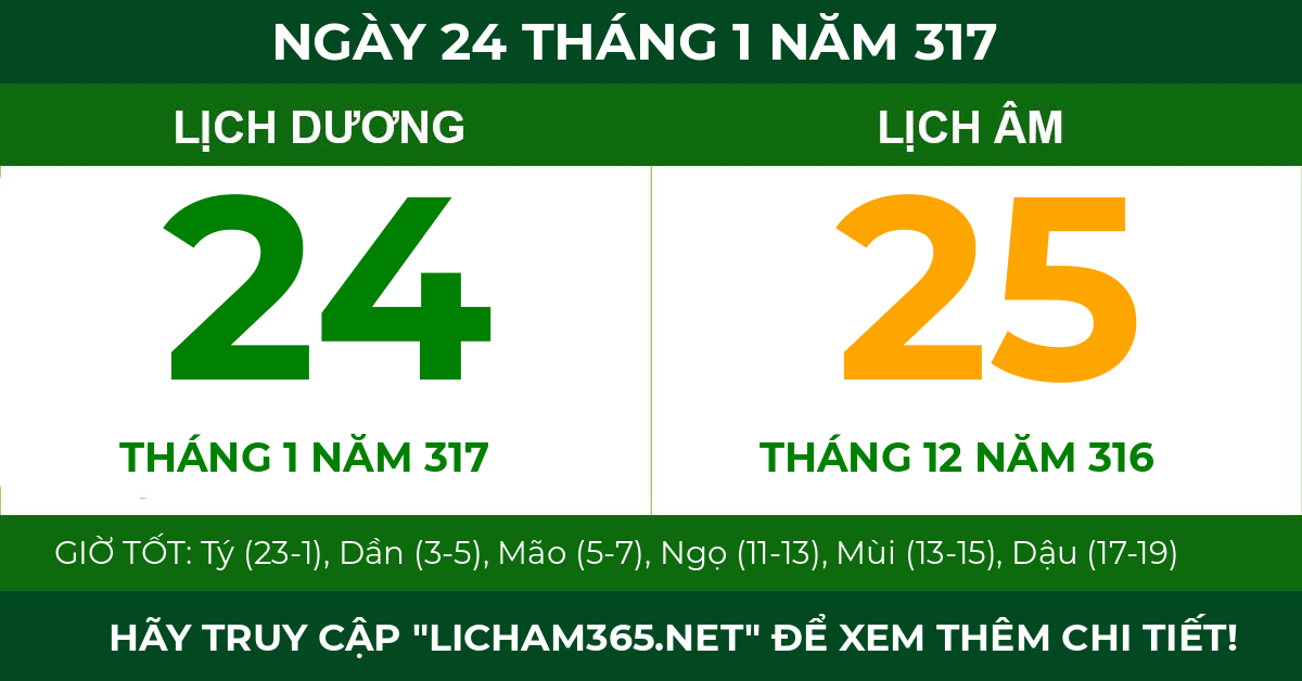 lịch âm ngày 24 tháng 1 năm 317
