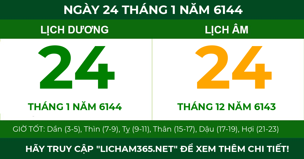 lịch âm ngày 24 tháng 1 năm 6144