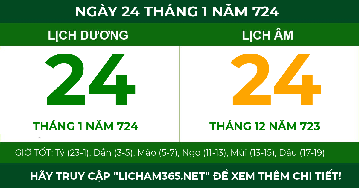 lịch âm ngày 24 tháng 1 năm 724