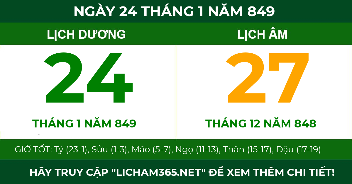 lịch âm ngày 24 tháng 1 năm 849