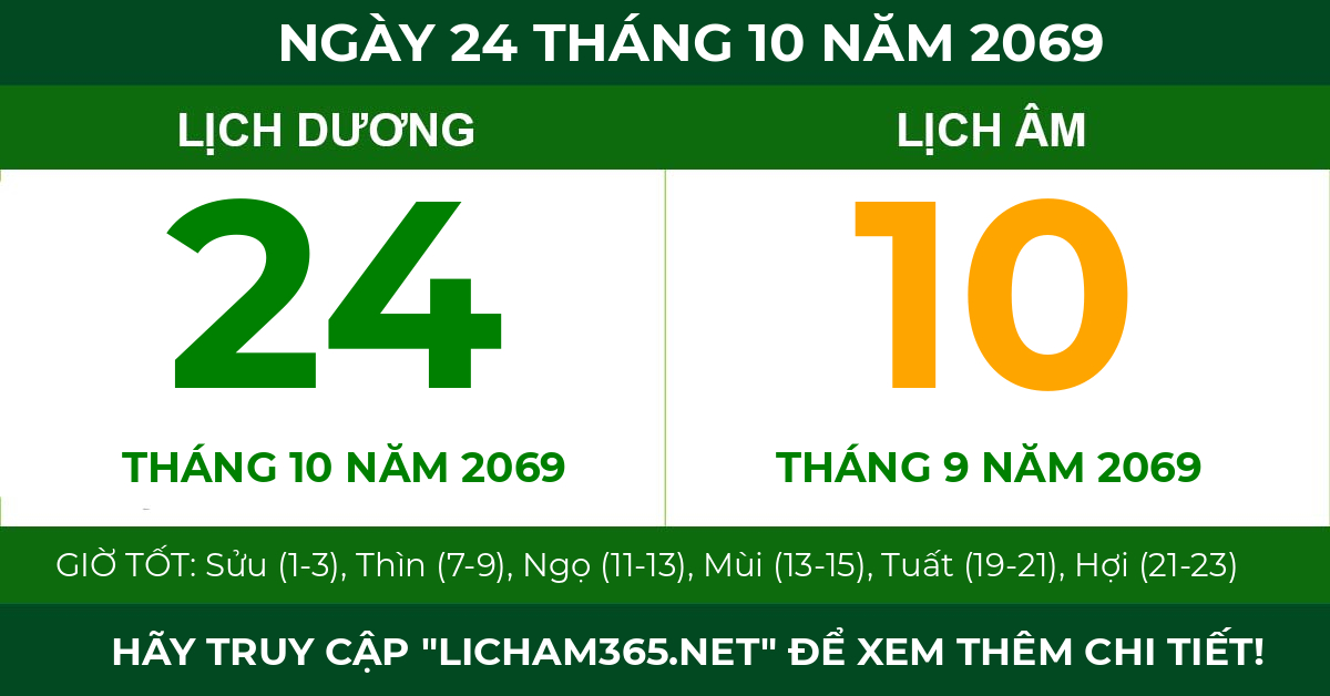 lịch âm ngày 24 tháng 10 năm 2069