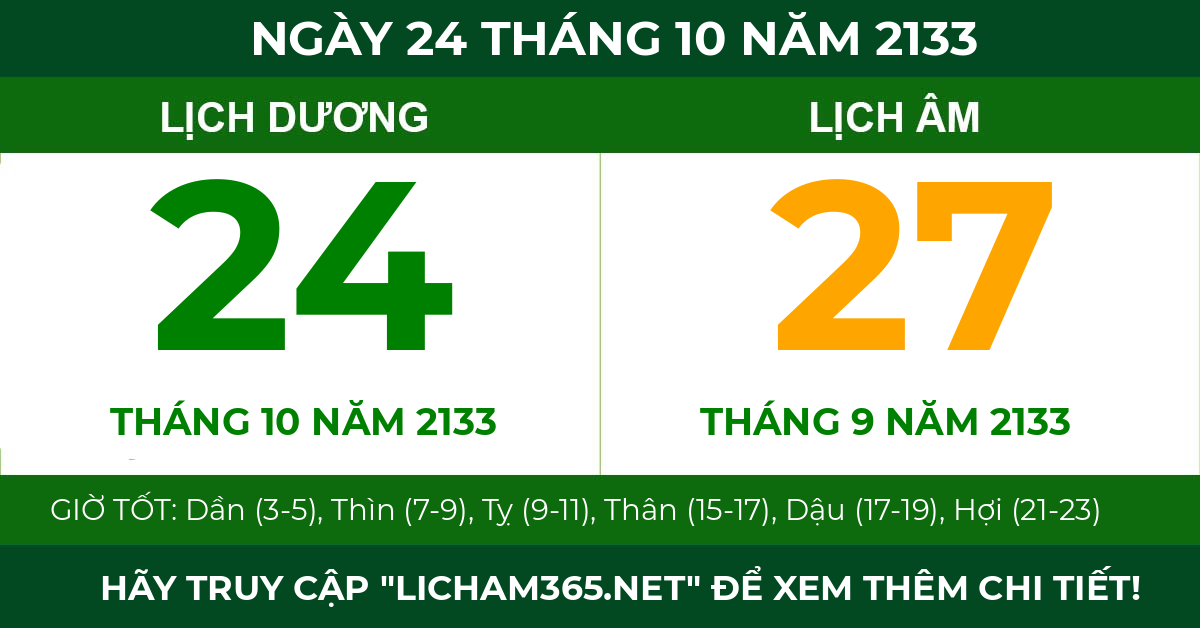lịch âm ngày 24 tháng 10 năm 2133