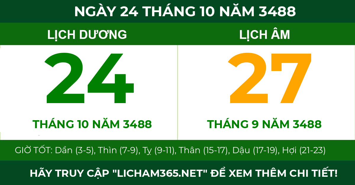 lịch âm ngày 24 tháng 10 năm 3488