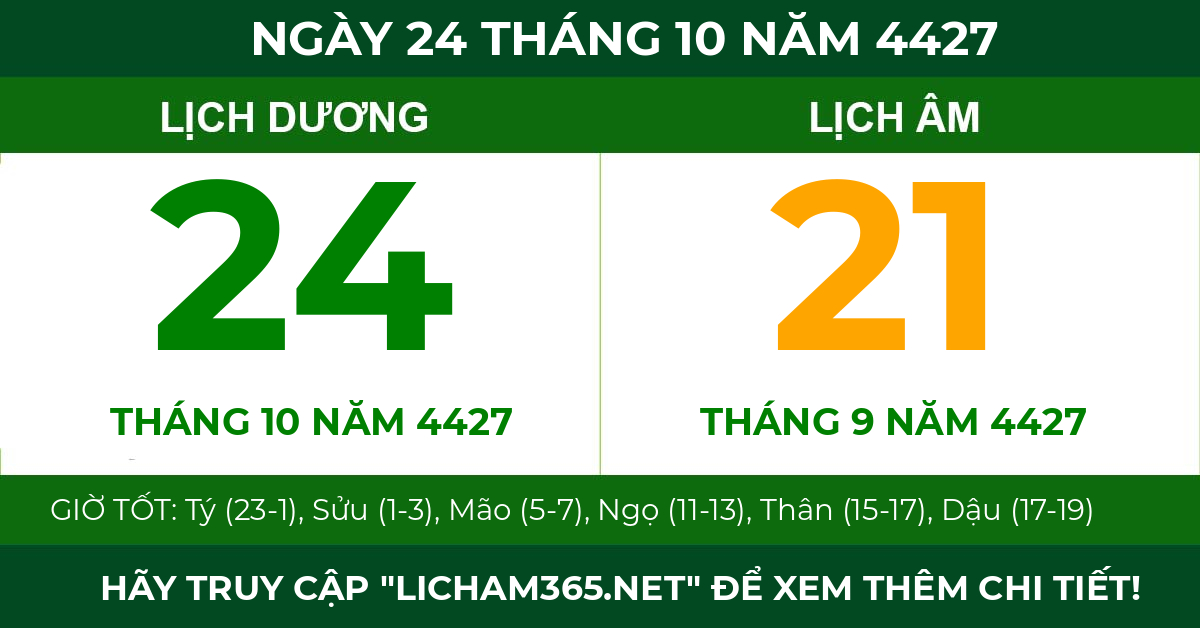 lịch âm ngày 24 tháng 10 năm 4427