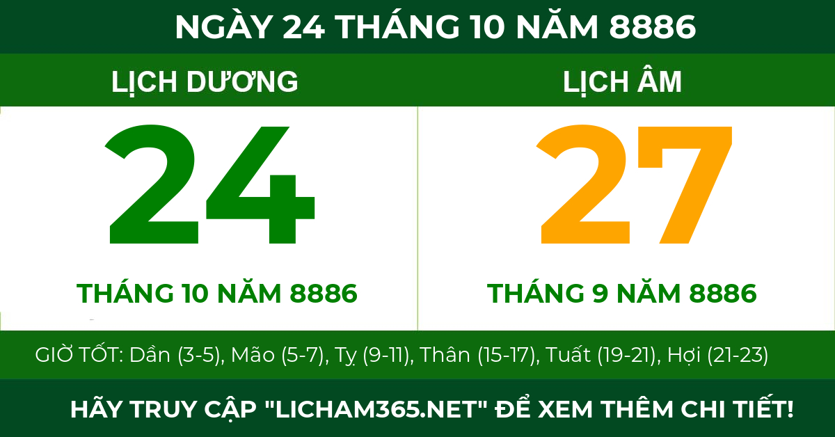 lịch âm ngày 24 tháng 10 năm 8886