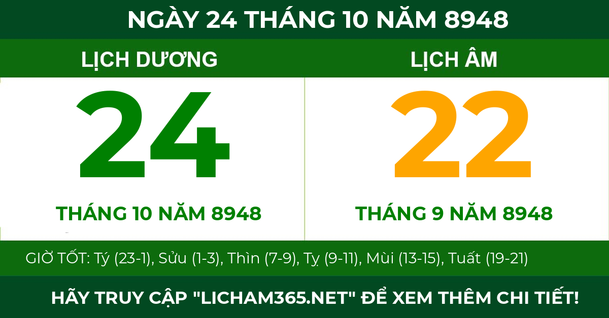 lịch âm ngày 24 tháng 10 năm 8948