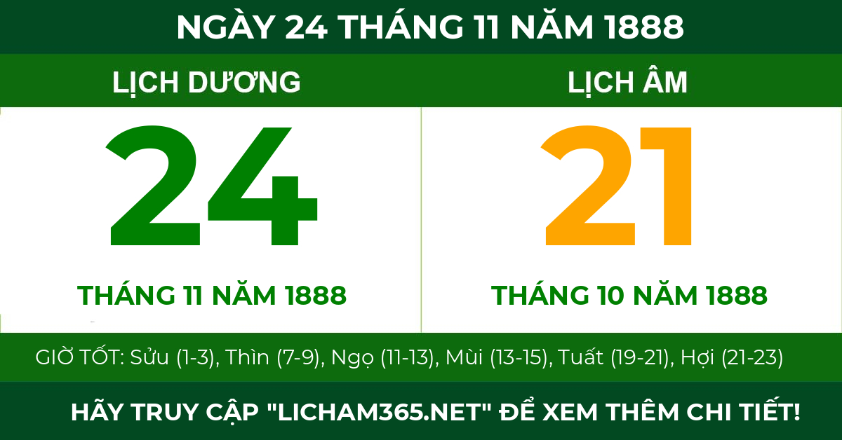 lịch âm ngày 24 tháng 11 năm 1888