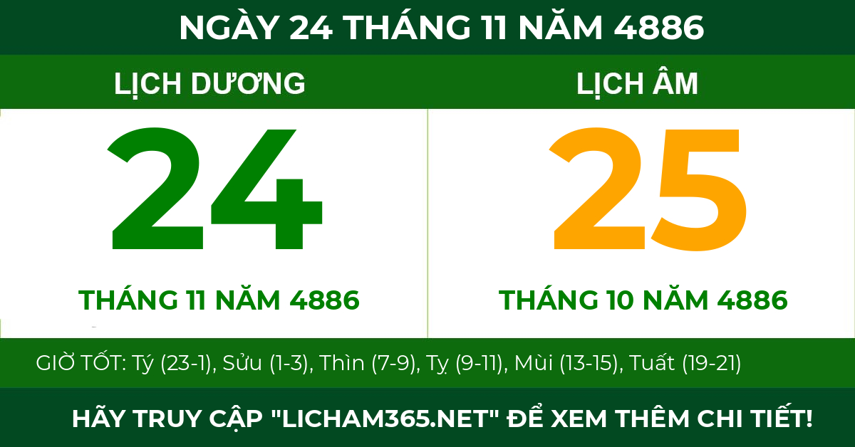 lịch âm ngày 24 tháng 11 năm 4886