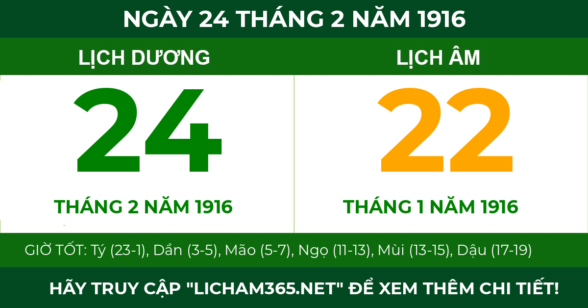 lịch âm ngày 24 tháng 2 năm 1916