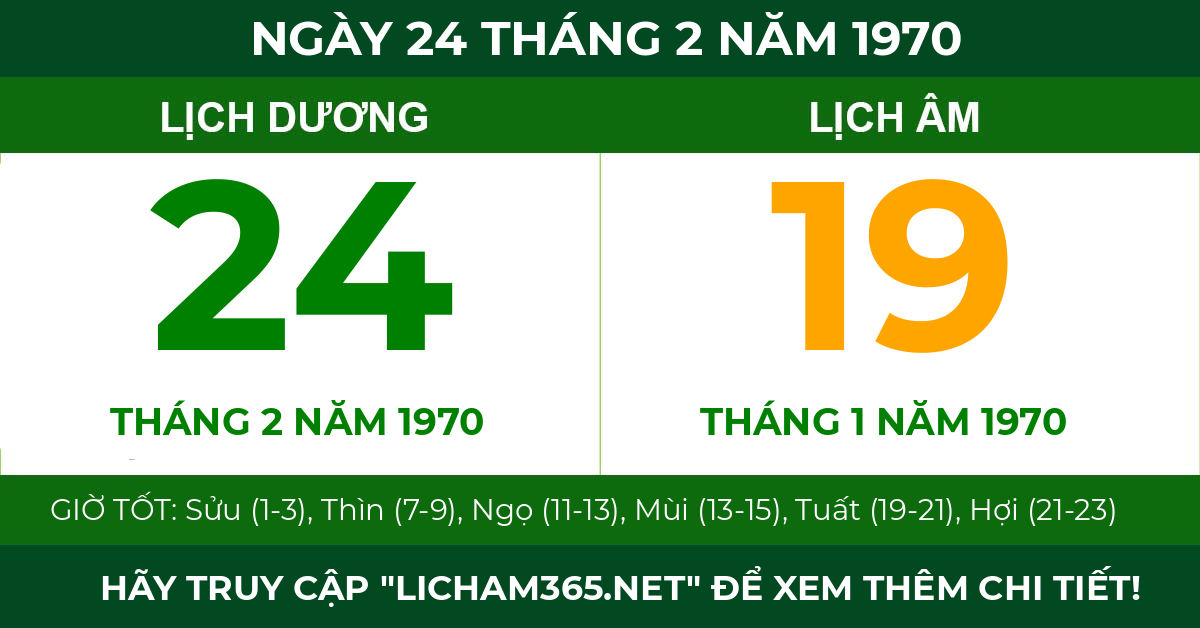 lịch âm ngày 24 tháng 2 năm 1970