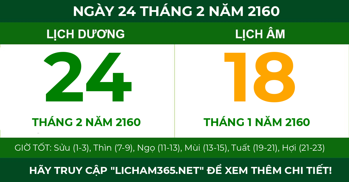 lịch âm ngày 24 tháng 2 năm 2160