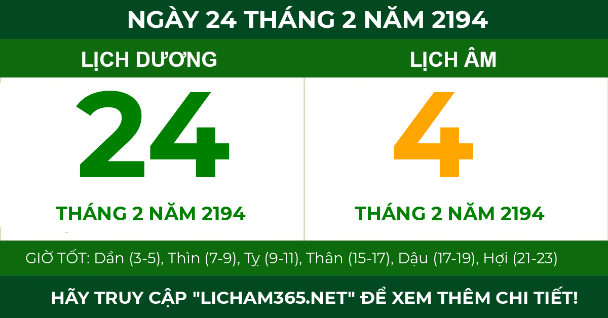 lịch âm ngày 24 tháng 2 năm 2194