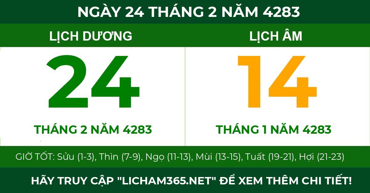 lịch âm ngày 24 tháng 2 năm 4283