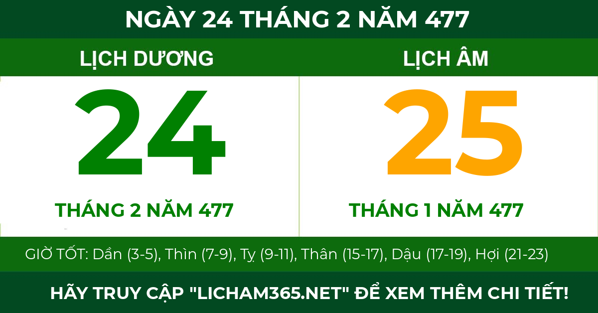 lịch âm ngày 24 tháng 2 năm 477