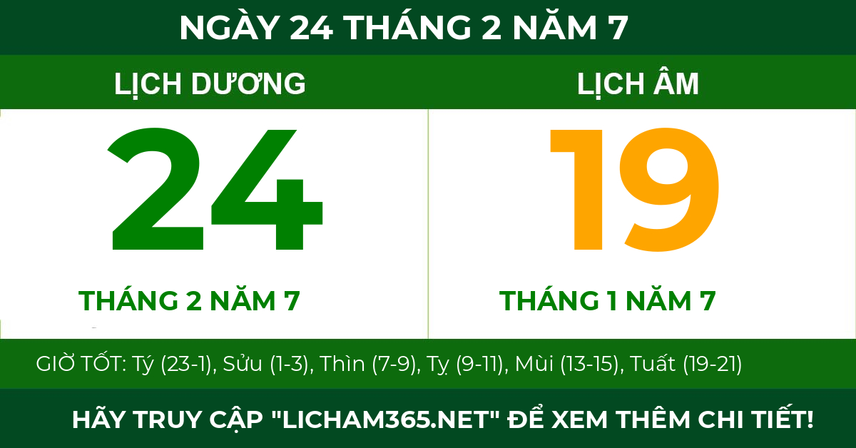 lịch âm ngày 24 tháng 2 năm 7
