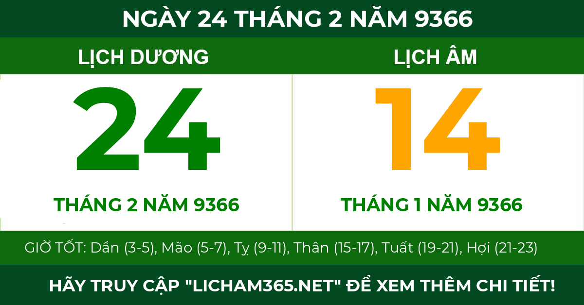 lịch âm ngày 24 tháng 2 năm 9366