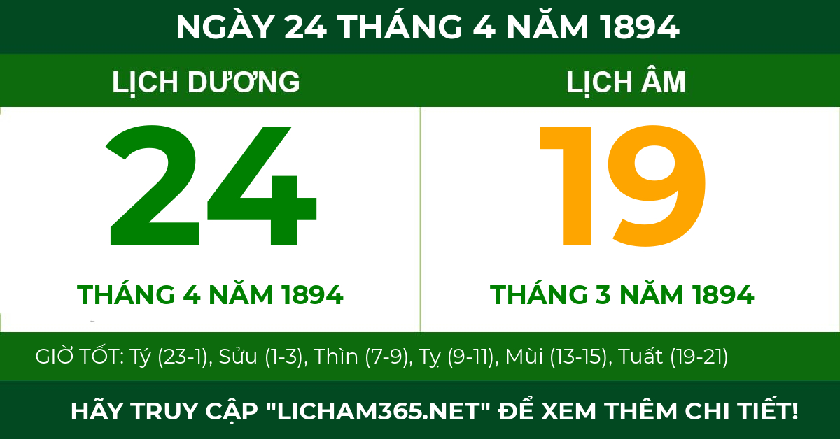lịch âm ngày 24 tháng 4 năm 1894