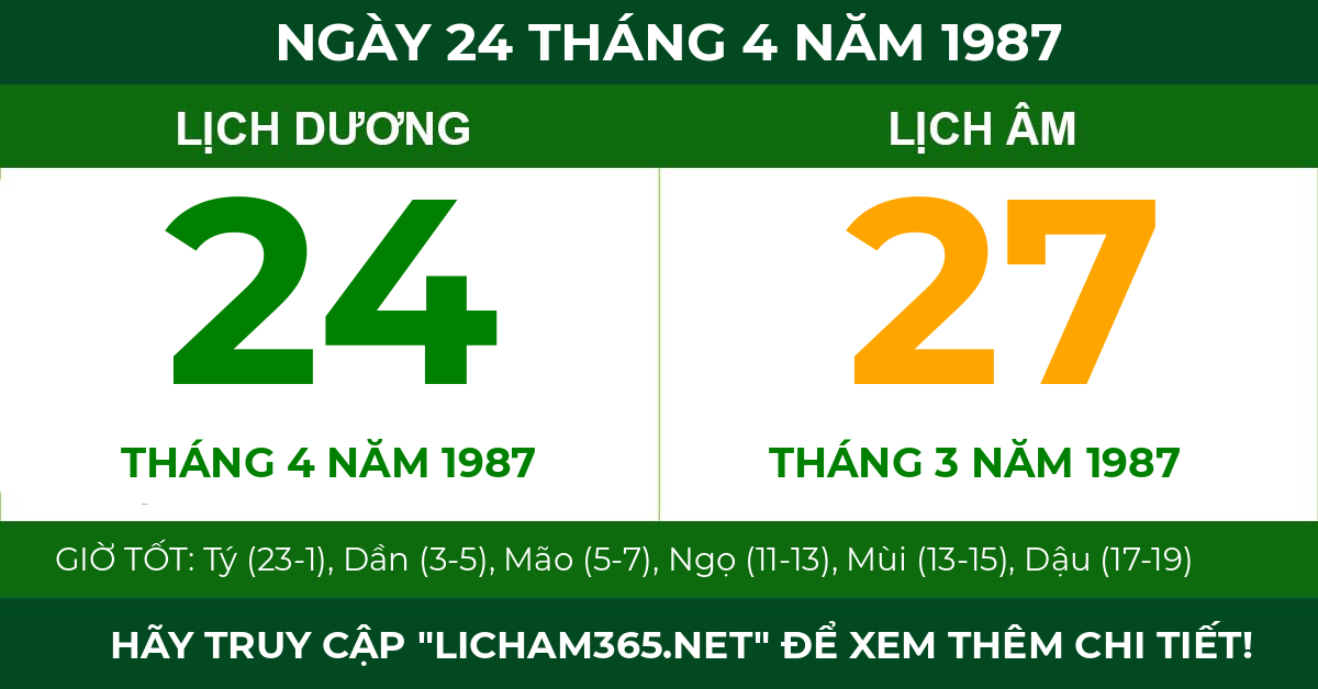 lịch âm ngày 24 tháng 4 năm 1987