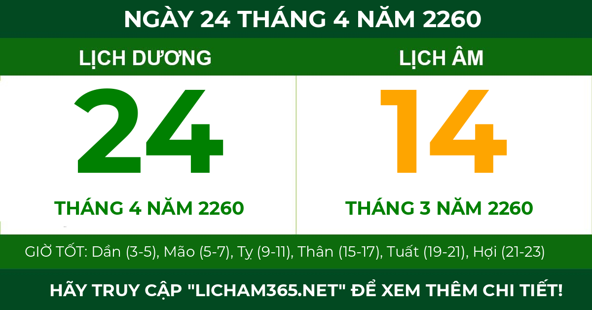 lịch âm ngày 24 tháng 4 năm 2260