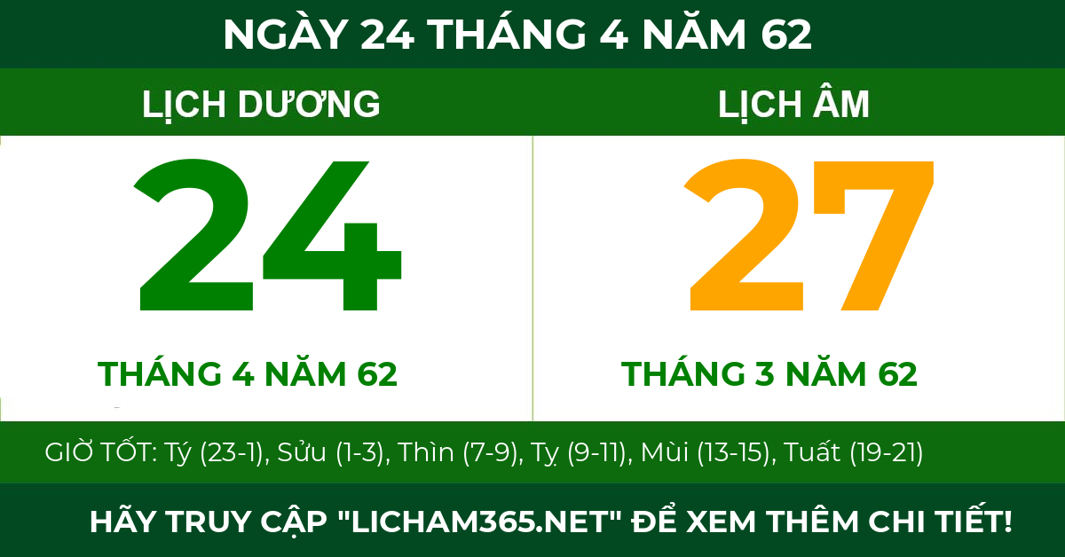 lịch âm ngày 24 tháng 4 năm 62