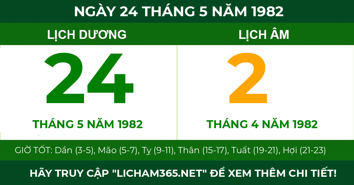 lịch âm ngày 24 tháng 5 năm 1982