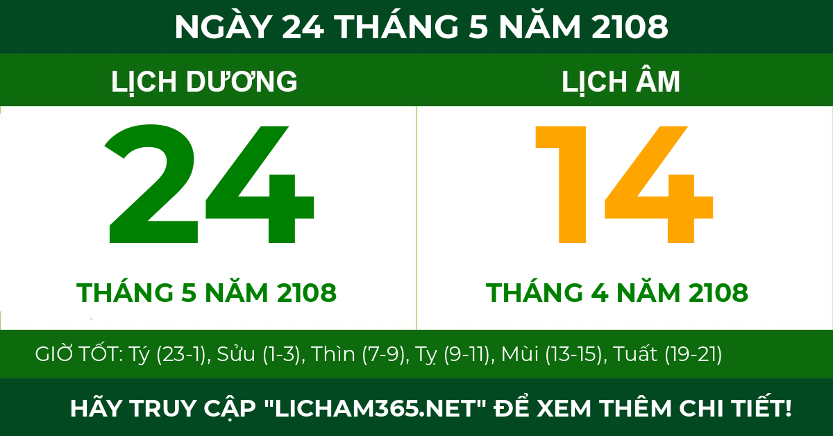lịch âm ngày 24 tháng 5 năm 2108