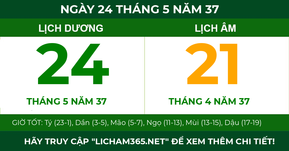 lịch âm ngày 24 tháng 5 năm 37
