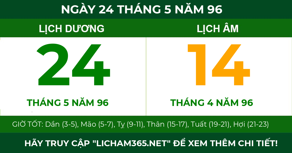 lịch âm ngày 24 tháng 5 năm 96