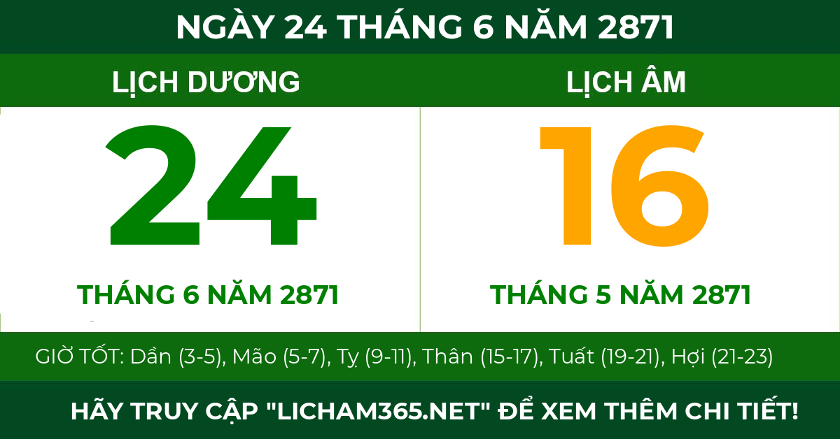 lịch âm ngày 24 tháng 6 năm 2871