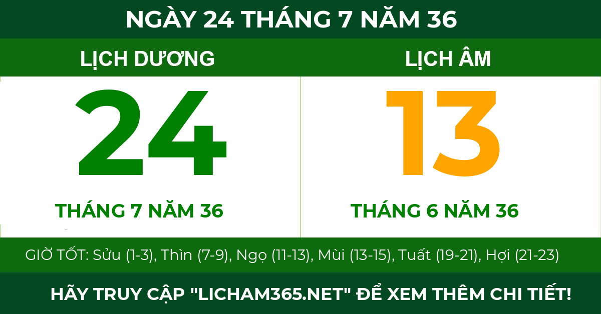 lịch âm ngày 24 tháng 7 năm 36